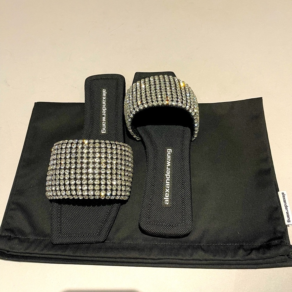 Authentic Alexander Wang slippers with duster bags